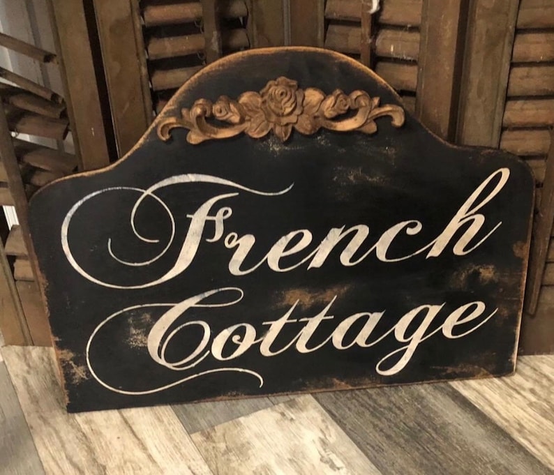 French Cottage Wood Sign – Distressed French Country Farmhouse Decor image 3