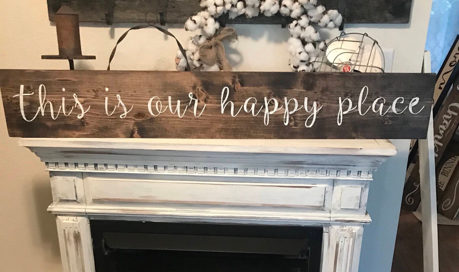 This is Our Happy Place Sign / Large 4 Ft / Home Sign / Happy Sign