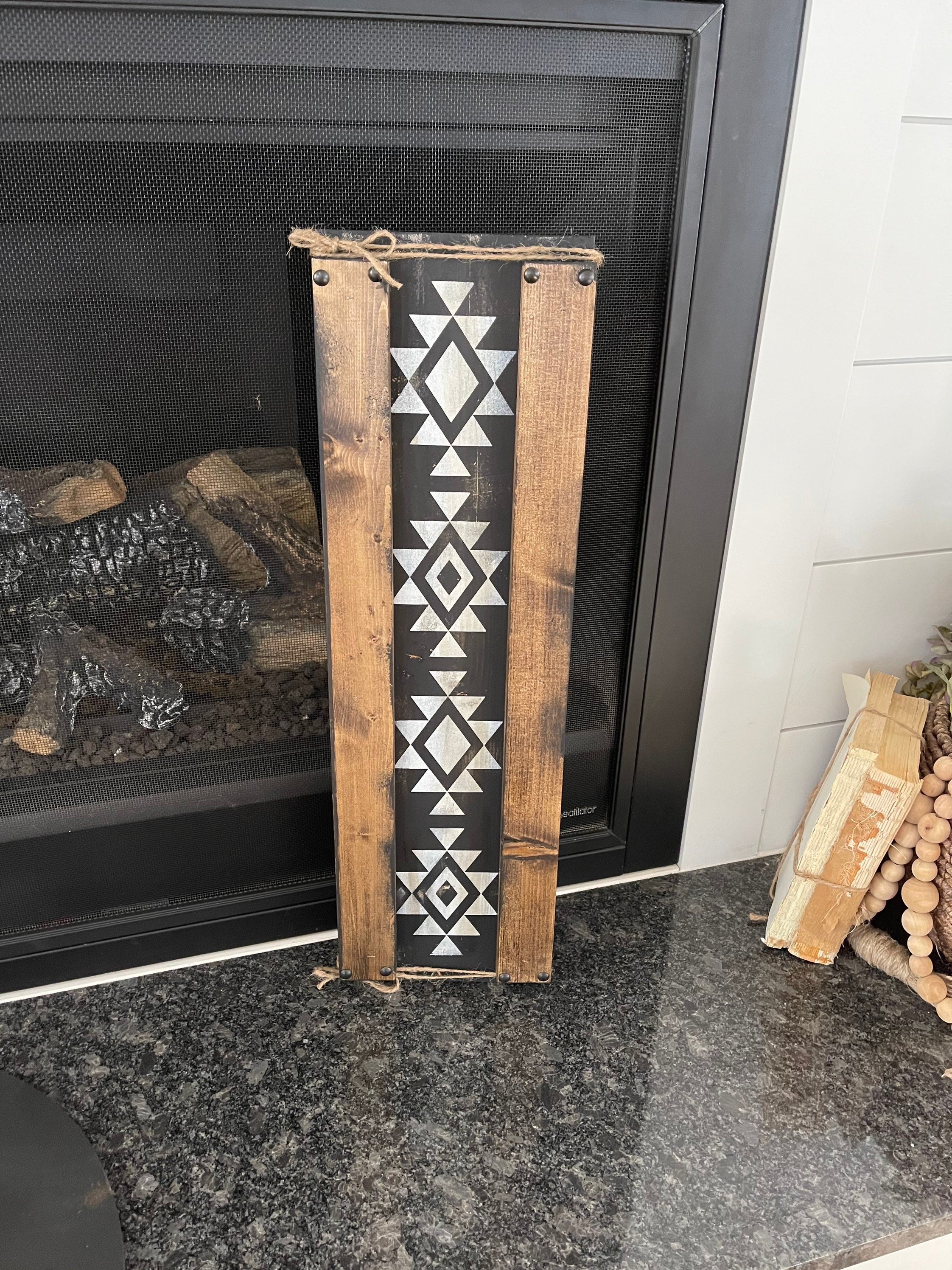 Rustic Wood Sign: Western Aztec Tribal Decor, Hand-painted Farmhouse ...
