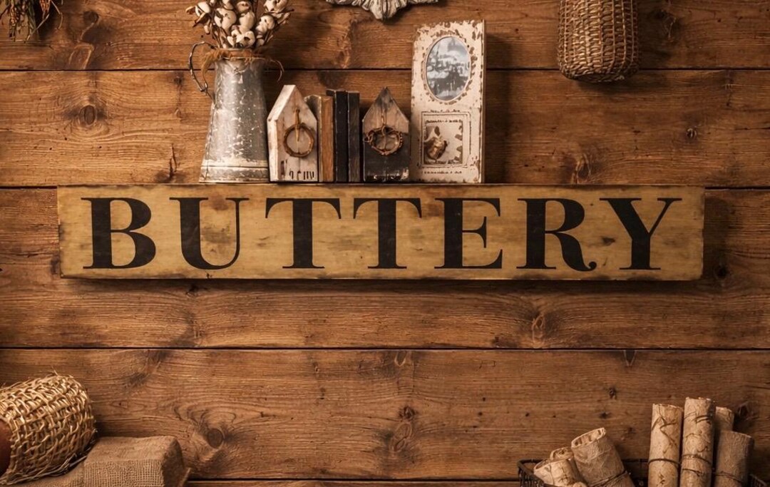 Buttery Sign / Farmhouse Sign / 4 Ft Primitive Sign / Farmhouse Wall ...