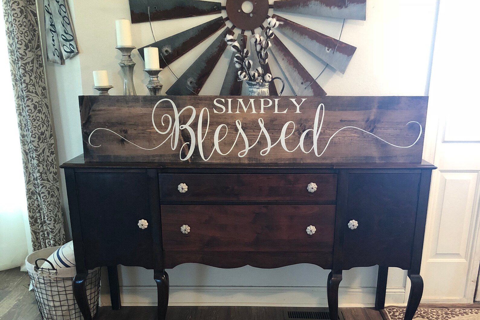 Huge simply blessed sign / blessed sign / farmhouse sign / | Etsy