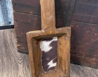 Small cow tray with handle / rustic western decor/ kitchen cow decor