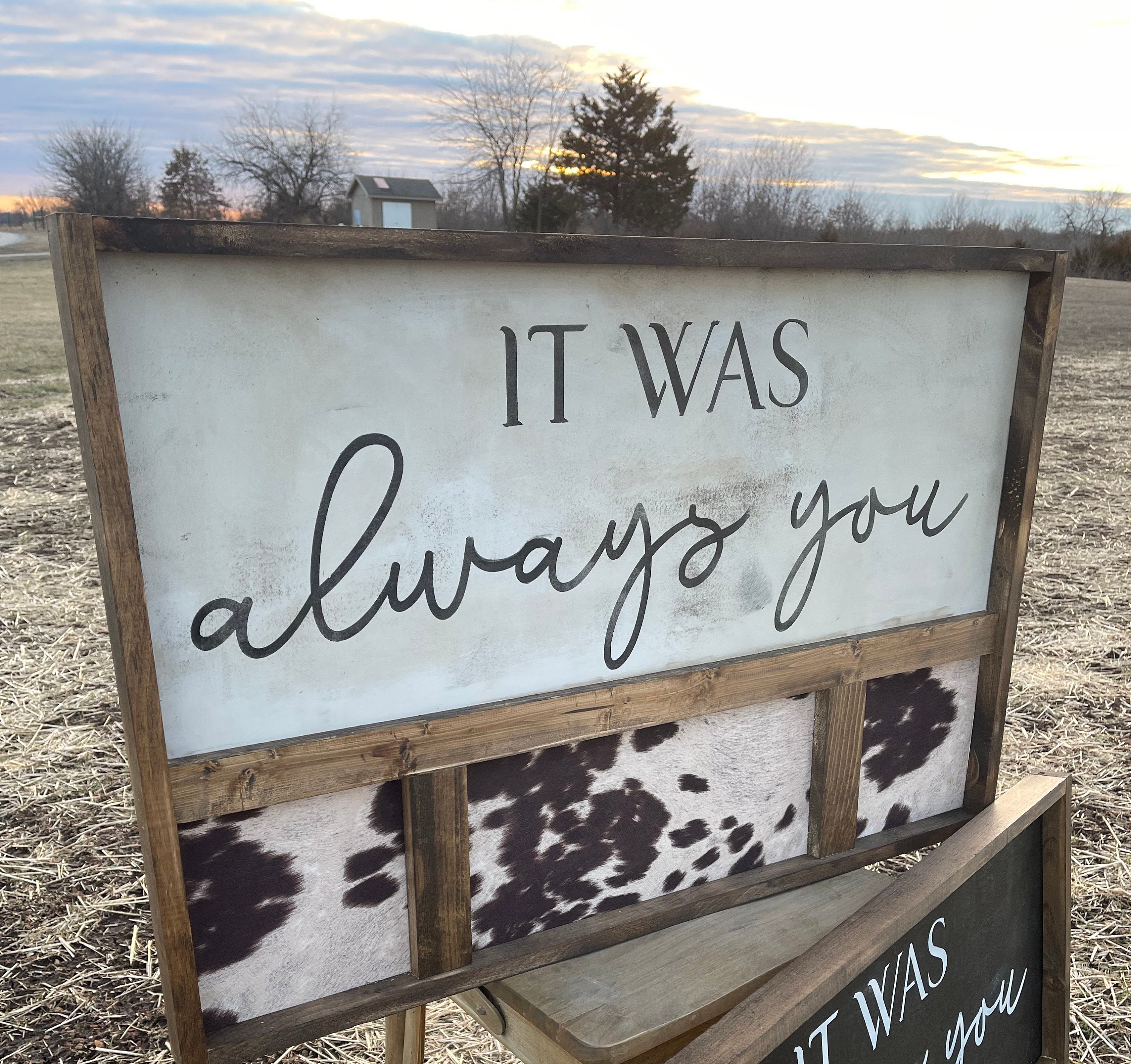 Aiways Sign Large Faux Cowhide Sign / It Was Always You Sign / Bedroom Sign ...
