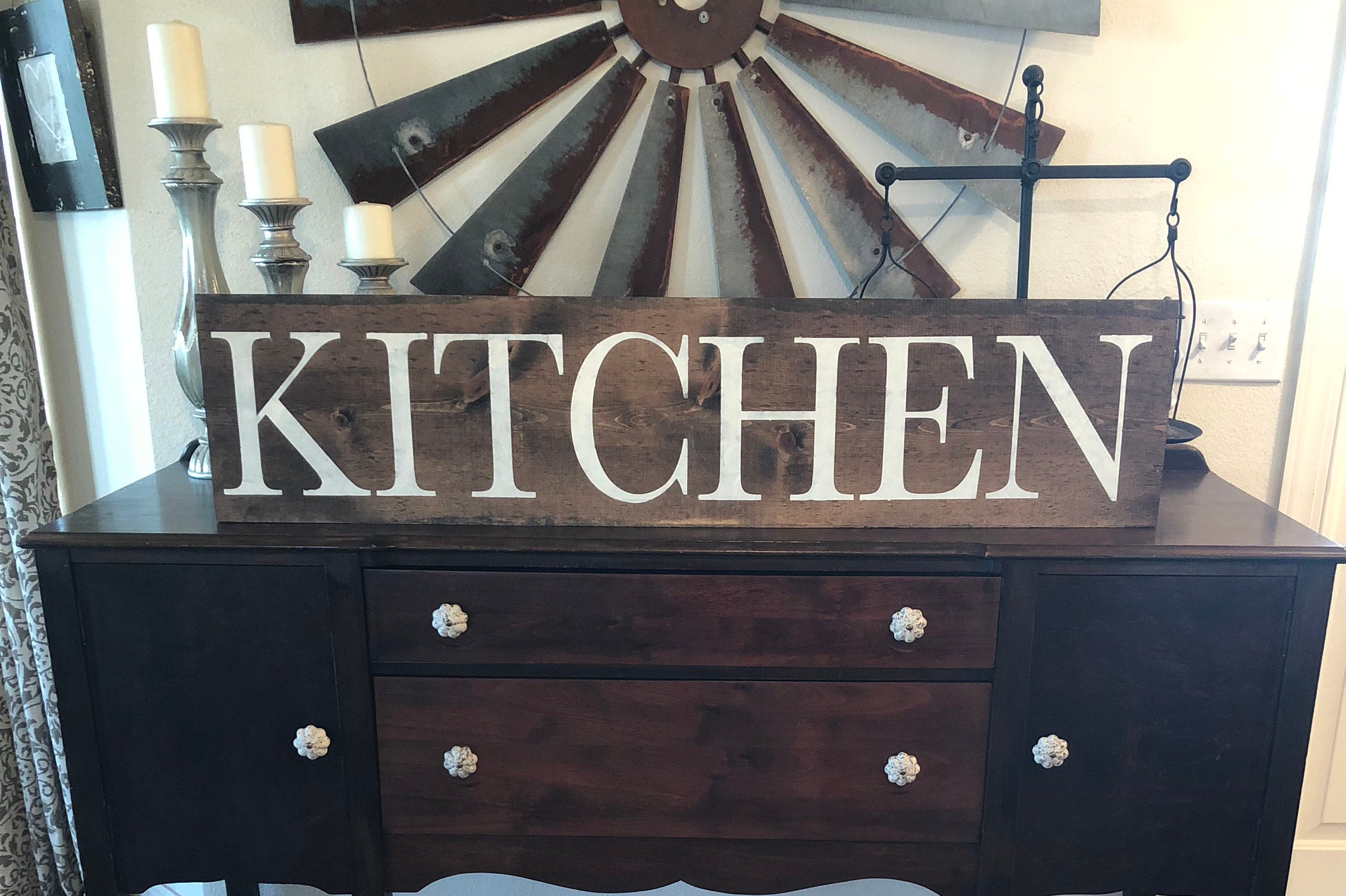 Huge Kitchen Sign / Farmhouse Wall Decor / Distressed Farmhouse Sign ...