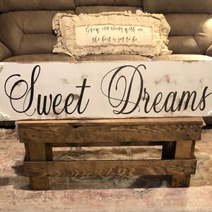 Large Sweet Dreams sign / bedroom sign / rustic farmhouse sign / French country sign / children sign