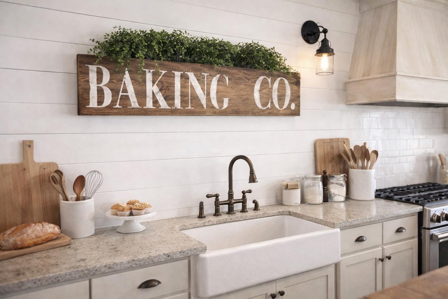 Baking Co. Sign / Baking Sign / Hand Painted Wood Sign / Antique Sign ...