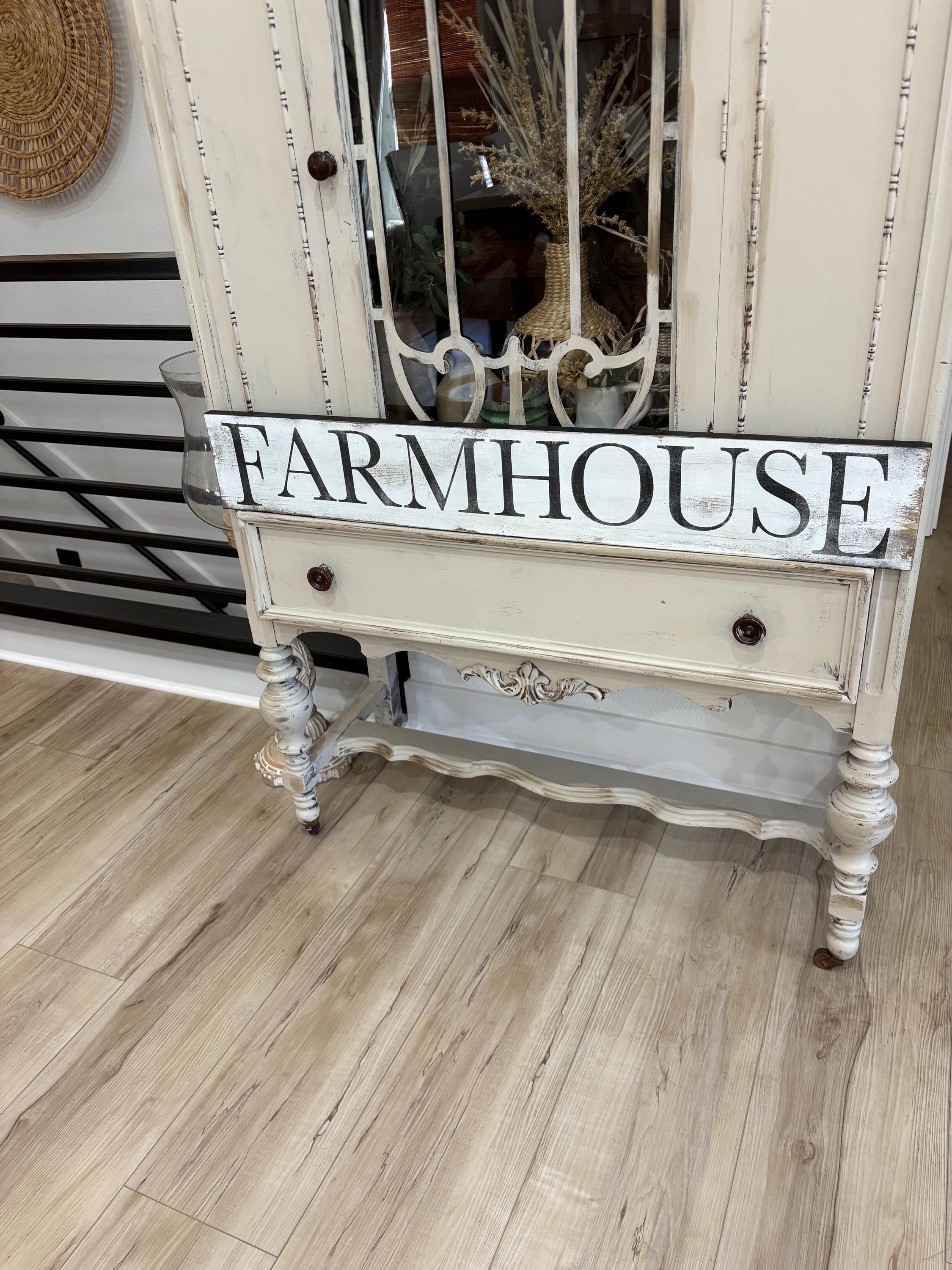 Hand Painted Farmhouse Sign: Rustic Distressed Wood Wall Decor - Etsy