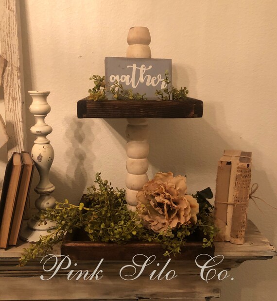 Handmade Two Tiered Tray Tiered Tray Centerpiece Farmhouse Etsy