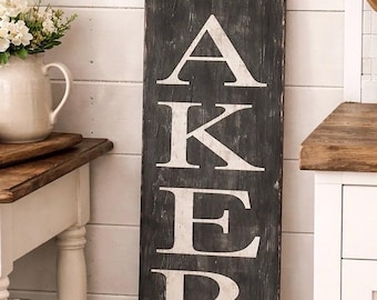 Huge Bakery sign / vertical bakery / vintage farmhouse sign / rustic wall decor / vertical sign