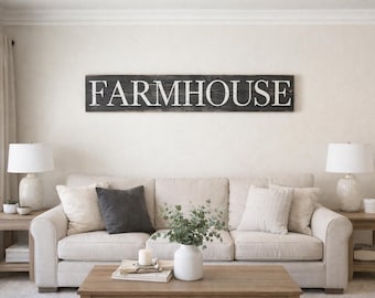 Hand-Painted Distressed Farmhouse Sign, Rustic Wood Wall Decor