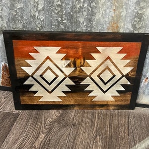 Aztec   sign / western sign / unique rustic sign / boho decor / western decor