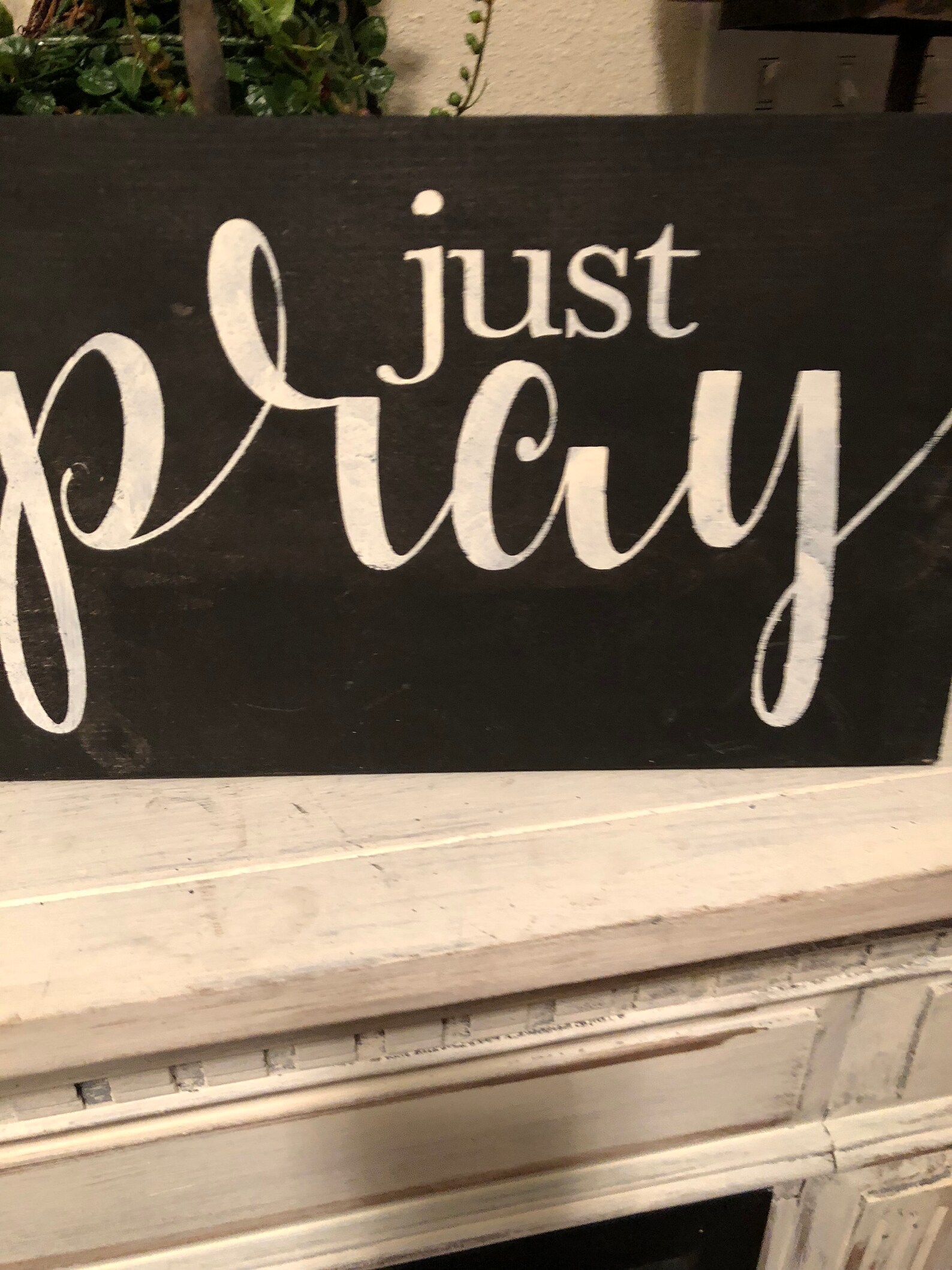 Just Pray Sign / Prayer Sign / Farmhouse Decor / Shelf Sitter Etsy