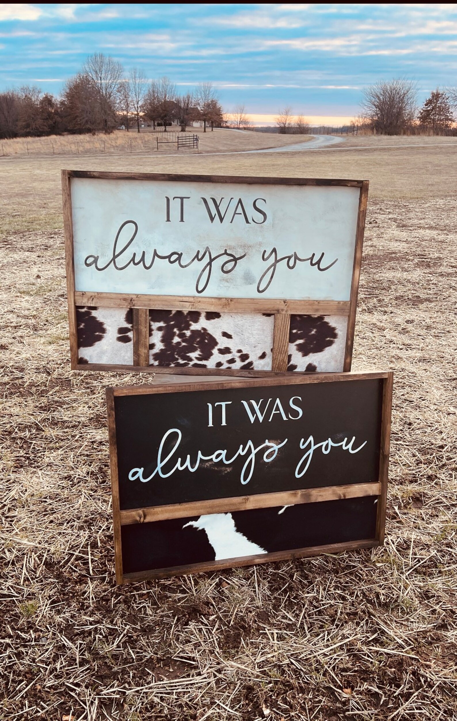 Aiways Sign Large Faux Cowhide Sign / It Was Always You Sign / Bedroom Sign ...