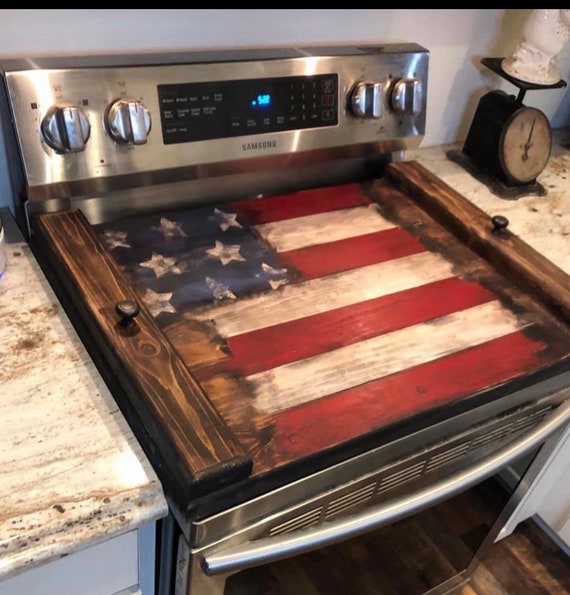 American flag noodle board/American flag stove cover/rustic