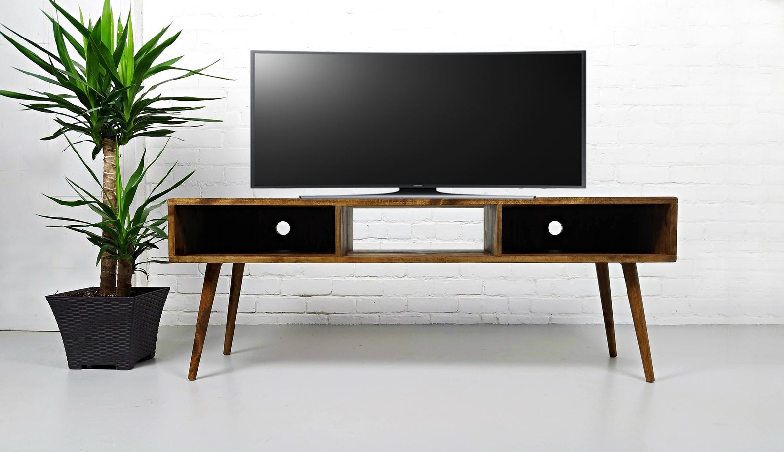 Mid Century Modern Media Console TV Console Record Player Etsy