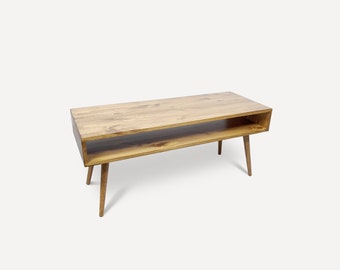 Mid Century Modern Coffee Table, Minimalist Coffee Table, Real Wood Table