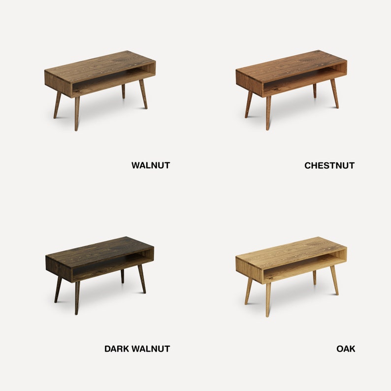 Mid Century Modern Coffee Table, Minimalist Coffee table, Real Solid Wood Coffee Table image 7