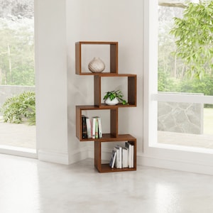 Scandinavian Bookshelf | Solid Wood Display Shelves | Modular Storage | Cube Storage | Danish Minimalist