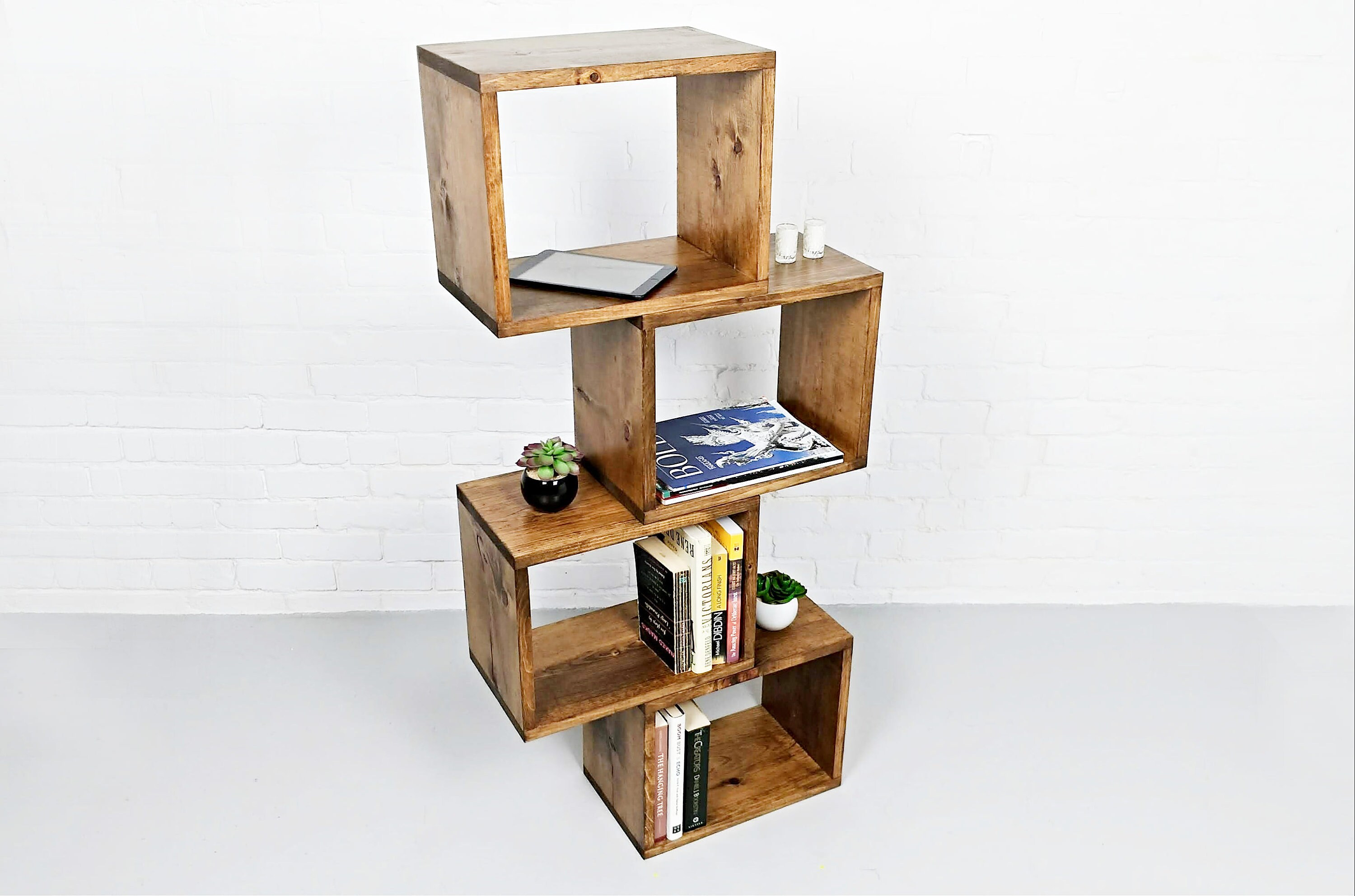 Modular Bookshelf Real Wood Bookshelf Minimalist Bookshelf Etsy