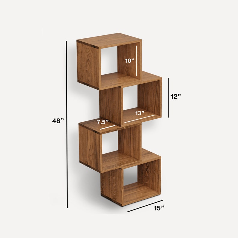 Modular Bookshelf, Real Wood Bookshelf, Minimalist Bookshelf image 8