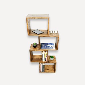 Modular Bookshelf, Real Wood Bookshelf, Minimalist Bookshelf image 6