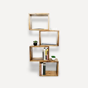 Modular Bookshelf, Real Wood Bookshelf, Minimalist Bookshelf image 2