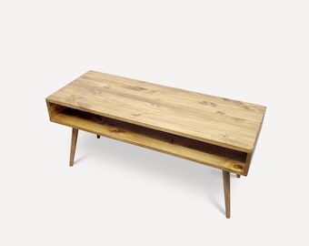 Mid Century Modern Coffee Table, Minimalist Coffee Table, Real Wood Table