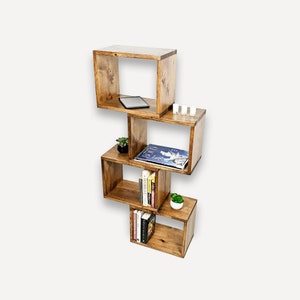 Modular Bookshelf, Real Wood Bookshelf, Minimalist Bookshelf image 3