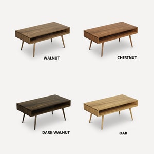 Mid Century Modern Coffee Table, Minimalist Coffee Table, Real Wood Coffee Table image 8