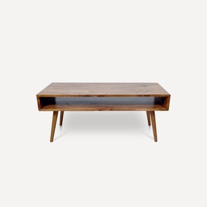 Mid Century Modern Coffee Table, Minimalist Coffee table, Real Solid Wood Coffee Table image 2