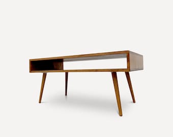 Table basse moderne du milieu du siècle, table basse minimaliste, table basse en bois véritable