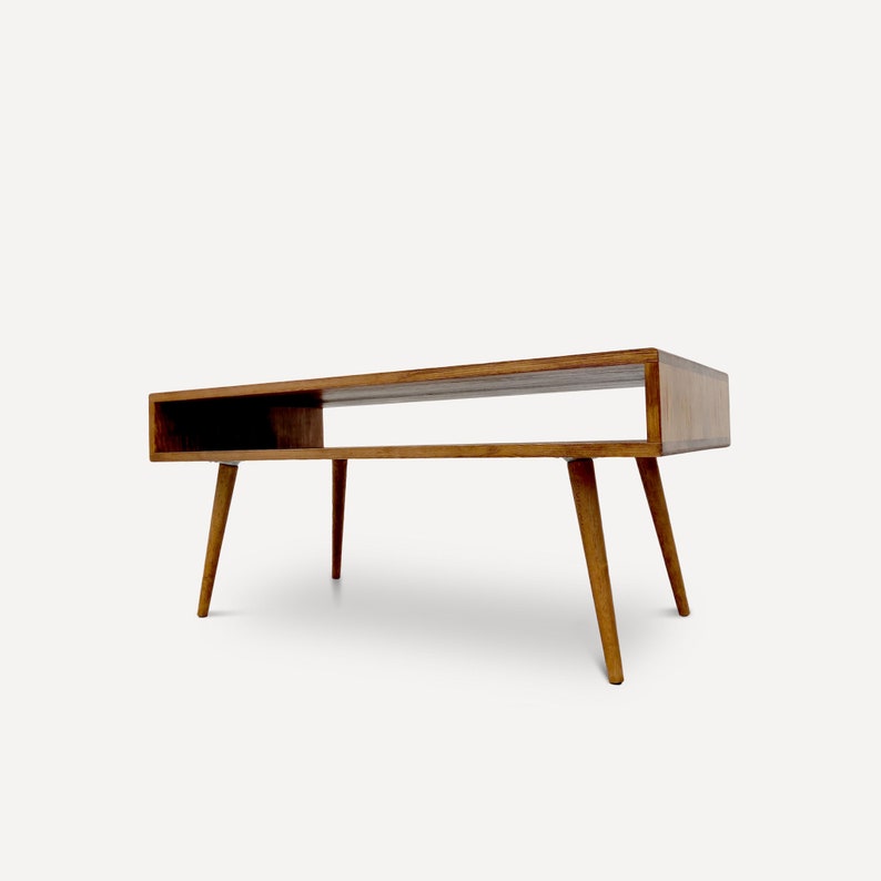 Mid Century Modern Coffee Table, Minimalist Coffee Table, Real Wood Coffee Table image 1