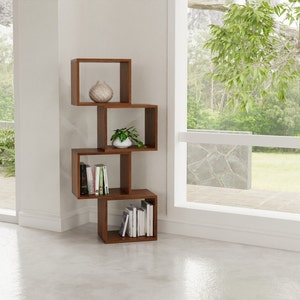 Modular Bookshelf, Real Wood Bookshelf, Minimalist Bookshelf