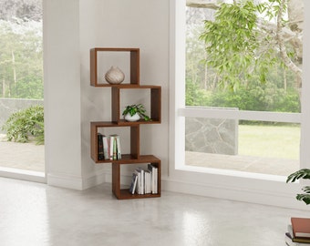 Modular Bookshelf, Real Wood Bookshelf, Minimalist Bookshelf