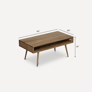 Mid Century Modern Coffee Table, Minimalist Coffee Table, Real Wood Coffee Table image 7