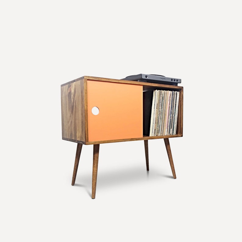 Mid Century Modern Record Console, MCM, Vinyl storage, Media stand, Turntable stand image 5