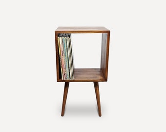 Console, table de chevet, rangement pour disques vinyles Mid-Century