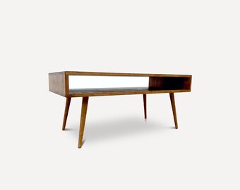 Mid Century Modern Coffee Table, Minimalist Coffee Table, Real Wood Coffee Table