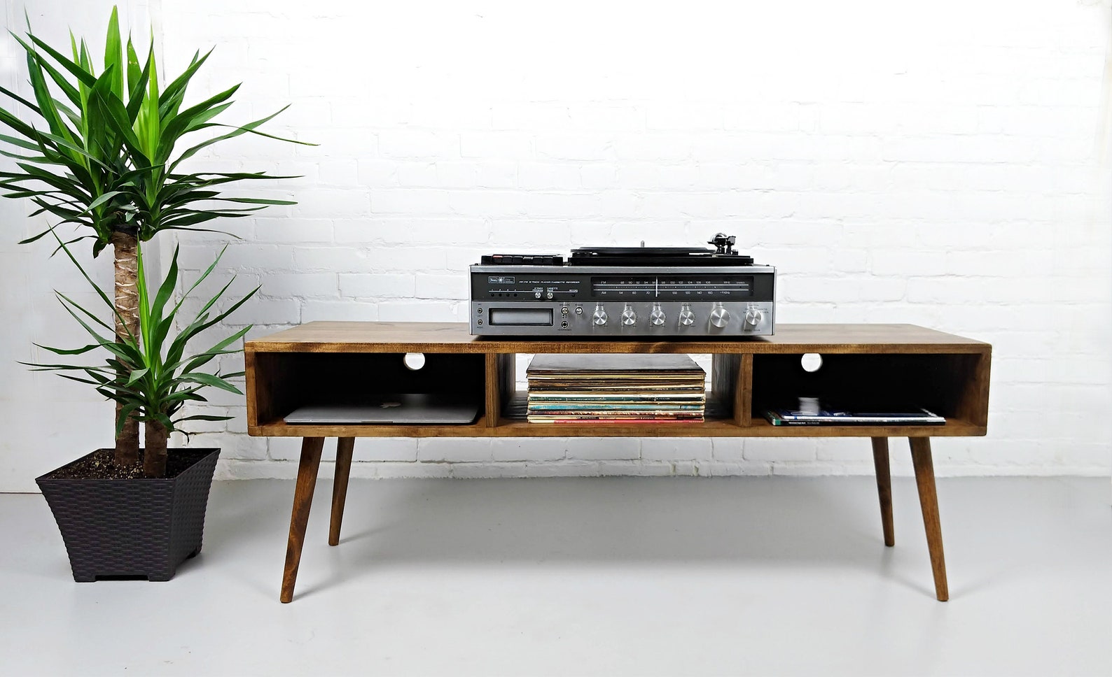 Mid Century Modern Media Console TV Console Record Player Etsy