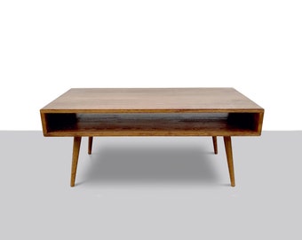 Mid Century Modern Coffee Table, Minimalist Coffee Table, Real Wood Coffee Table