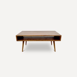 Mid Century Modern Coffee Table, Minimalist Coffee Table, Real Wood Coffee Table image 3