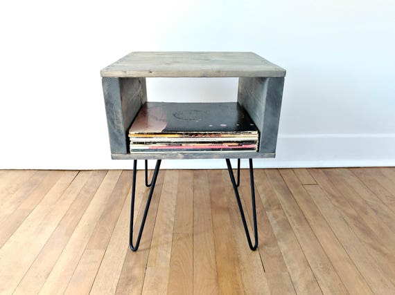 Rustic Nightstand Bedside Table Side Table Hairpin Leg Etsy