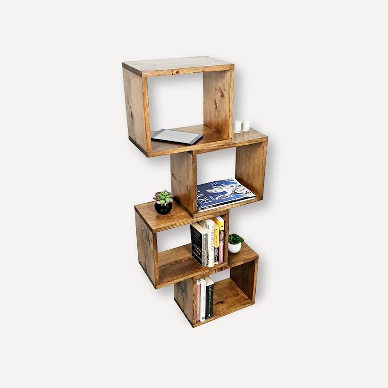 Modular Bookshelf, Real Wood Bookshelf, Minimalist Bookshelf image 5