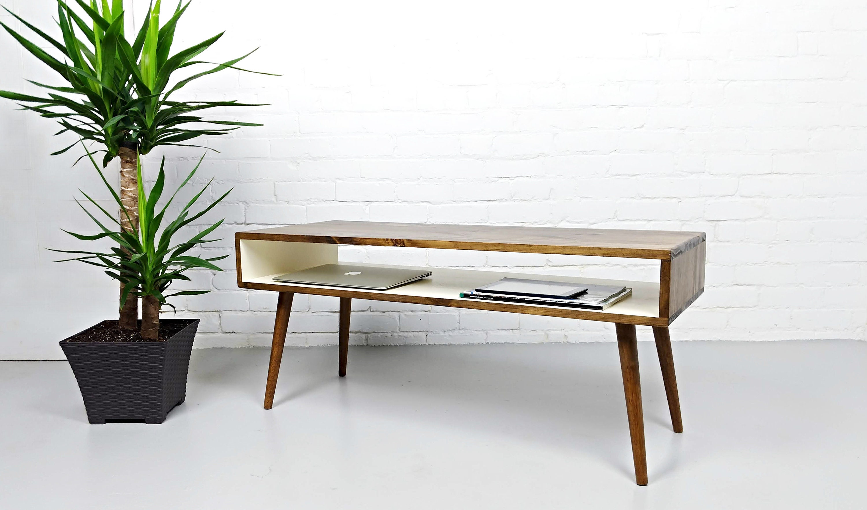 Scandinavian Mid Century Modern Coffee Table Walnut With | Etsy Canada