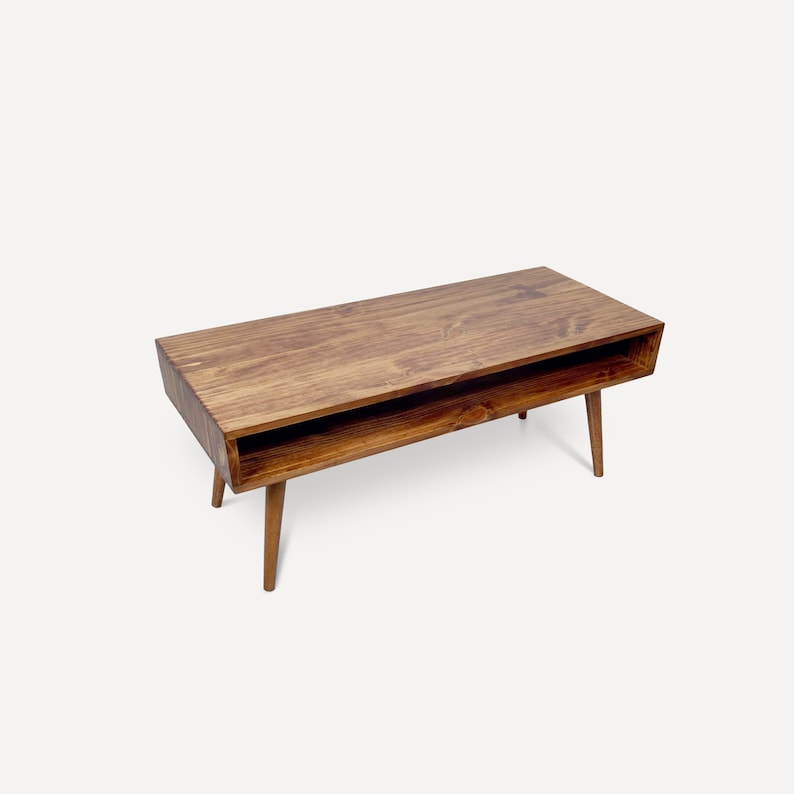 Mid Century Modern Coffee Table, Minimalist Coffee table, Real Solid Wood Coffee Table image 5