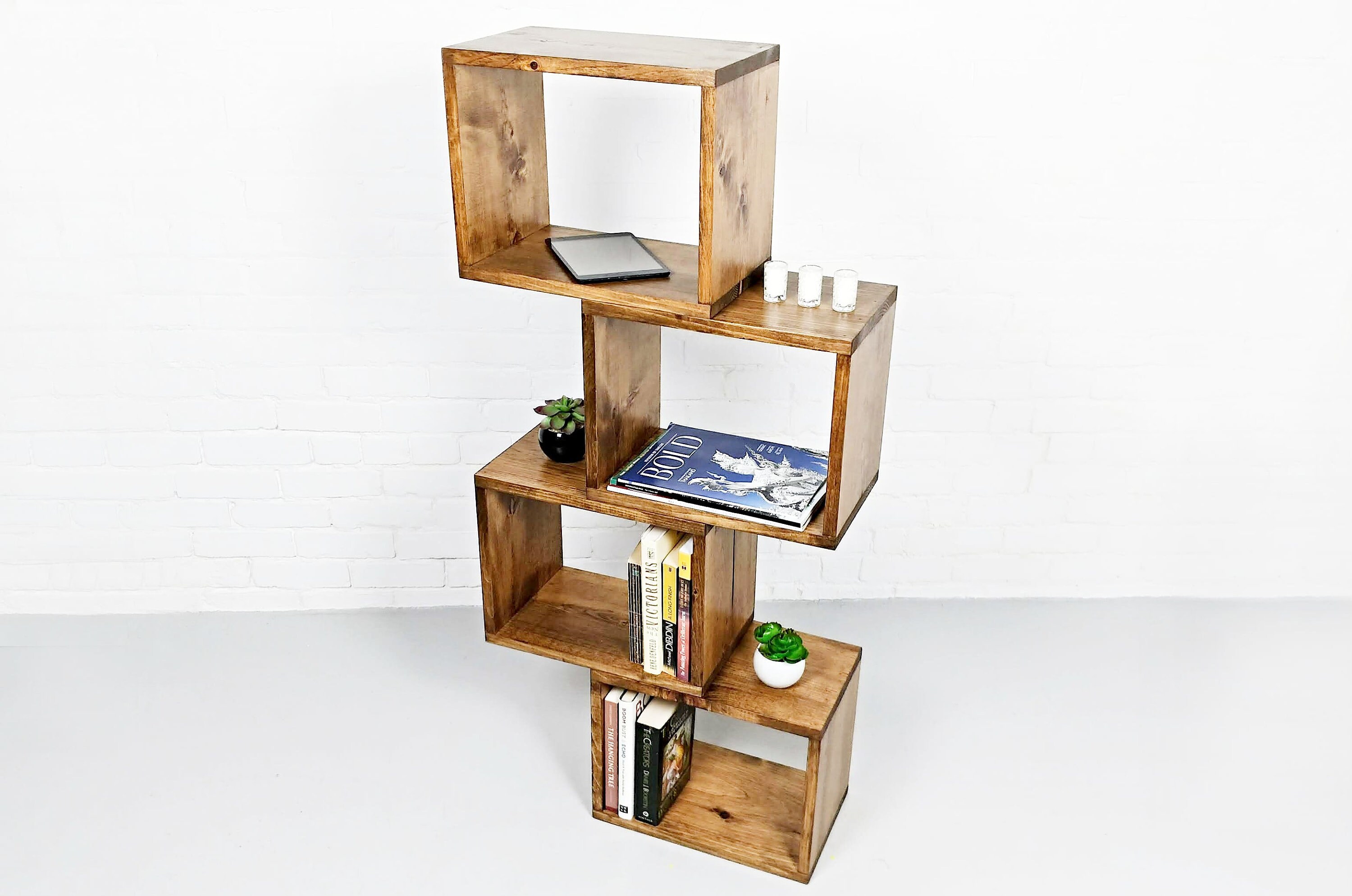 Modular Bookshelf Real Wood Bookshelf Minimalist Bookshelf Etsy