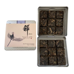 Yunnan Chang Ning Pu-erh Tea/ Old Tree Leaves, Compressed & Squared Raw Tea/ Easy to carry and break/ 2 layers/ 18 pieces/ 90g / 3.17 oz