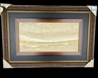 Contemporary Dream Stone, Extraordinary Natural Sandstone Painting "Desert Dunes", Wood Pattern unique and clear