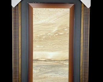 Contemporary Dream Stone, Extraordinary Natural Sandstone Painting "Desert Dunes", Wood Pattern unique and clear