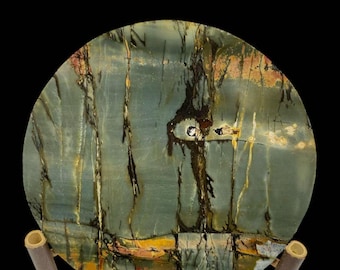 Double-Sided Round Picture Jasper Stone | Vivid Colors, Natural Artwork
